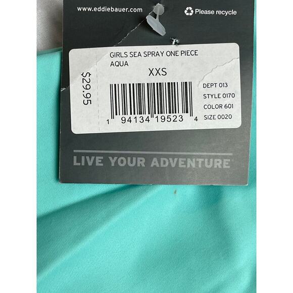 Eddie Bauer Teal 1 Piece Rainbow Straps Swimsuit Girls Toddler Size XXS (4) NWT - Picture 5 of 5